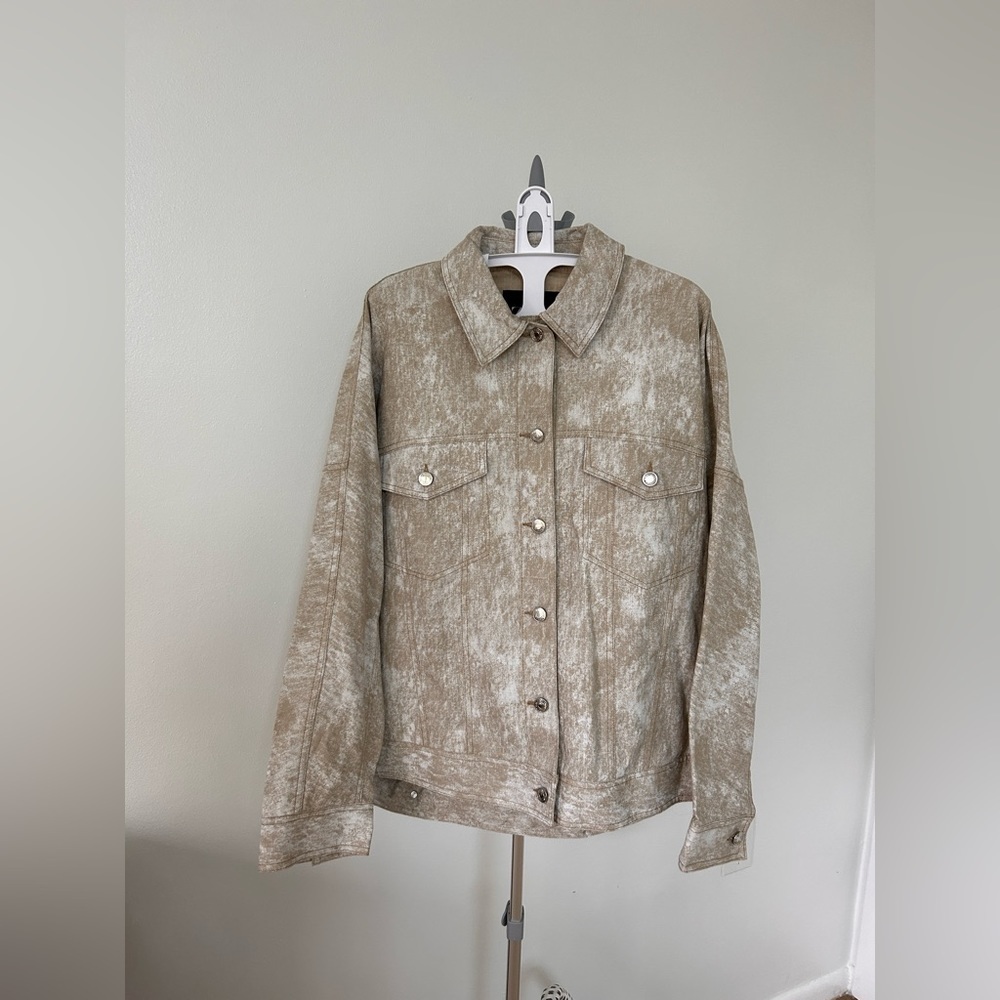 NWT Zara Printed oversized linen blend jacket - Picture 8 of 14